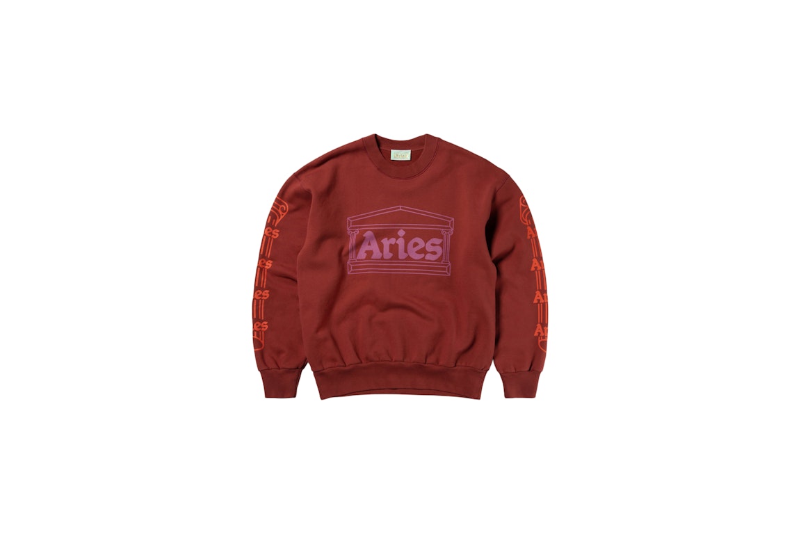 Pre-owned Aries Column Sweatshirt Rosewood