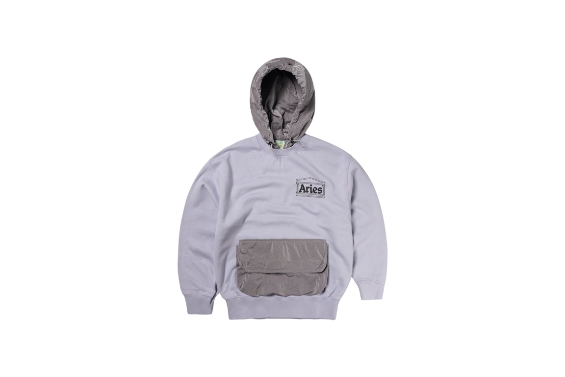Pre-owned Aries Nylon Hybrid Hooded Sweatshirt Lilac