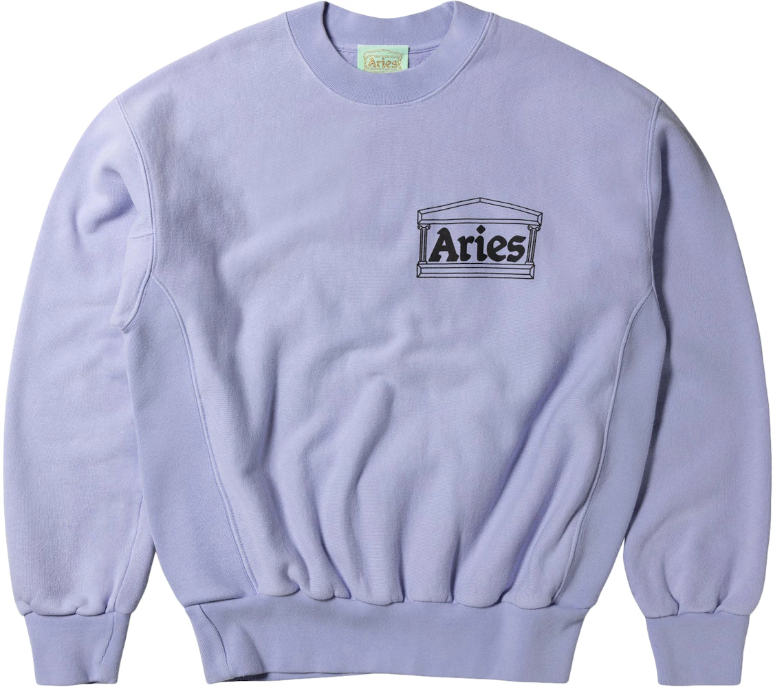 Aries Premium Temple Sweatshirt Lilac Men's - SS22 - US