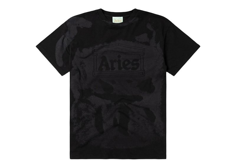 ★ARIES★ Sun Bleached Mega Temple Short Sleeve T-Shirt Came Aries Sunbleached Mega Temple Tee Black - FW22 - US