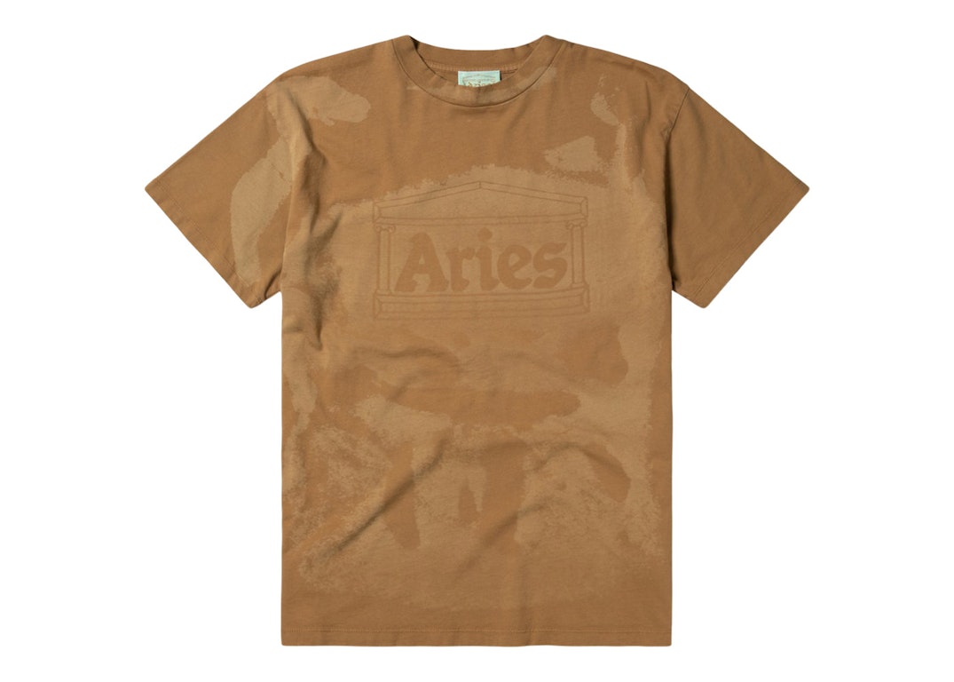 Pre-owned Aries Sunbleached Mega Temple Tee Camel