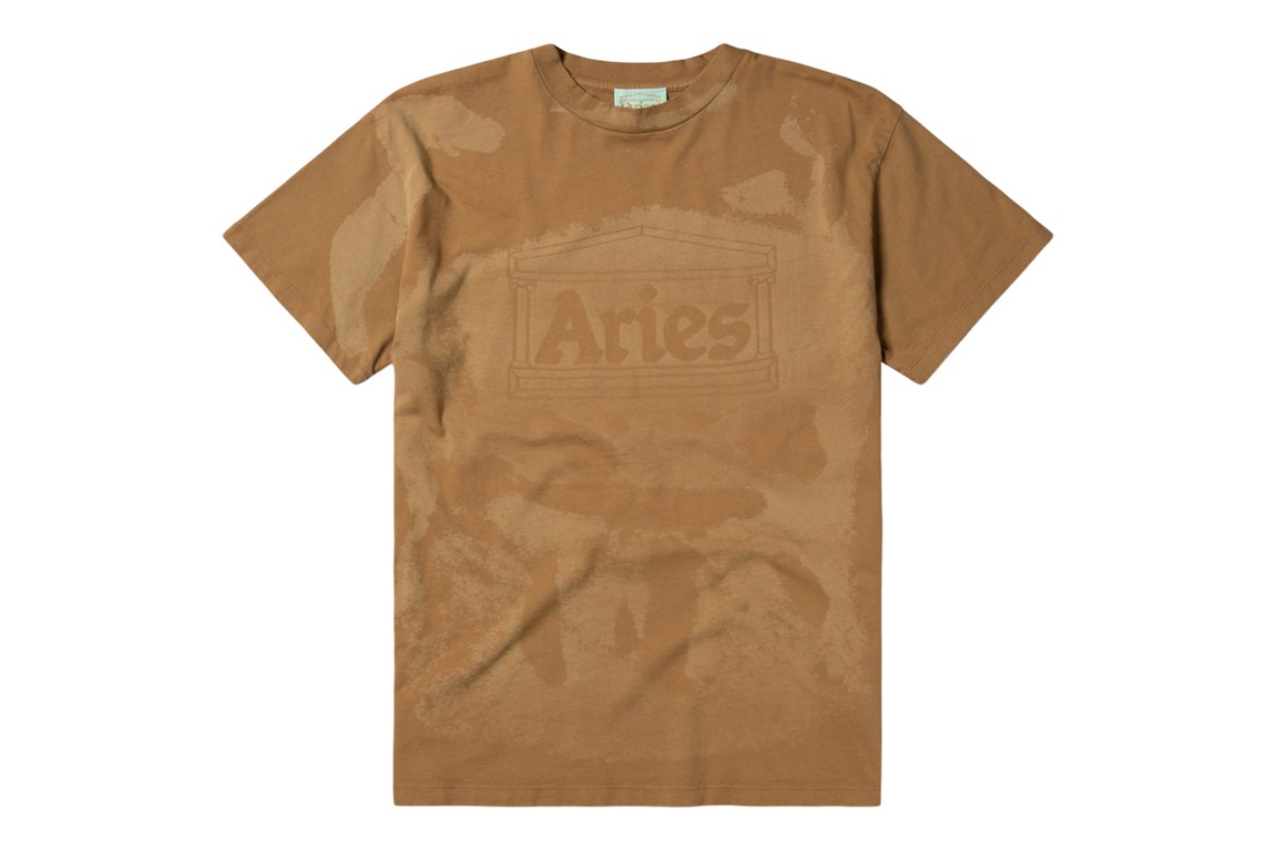 Pre-owned Aries Sunbleached Mega Temple Tee Camel