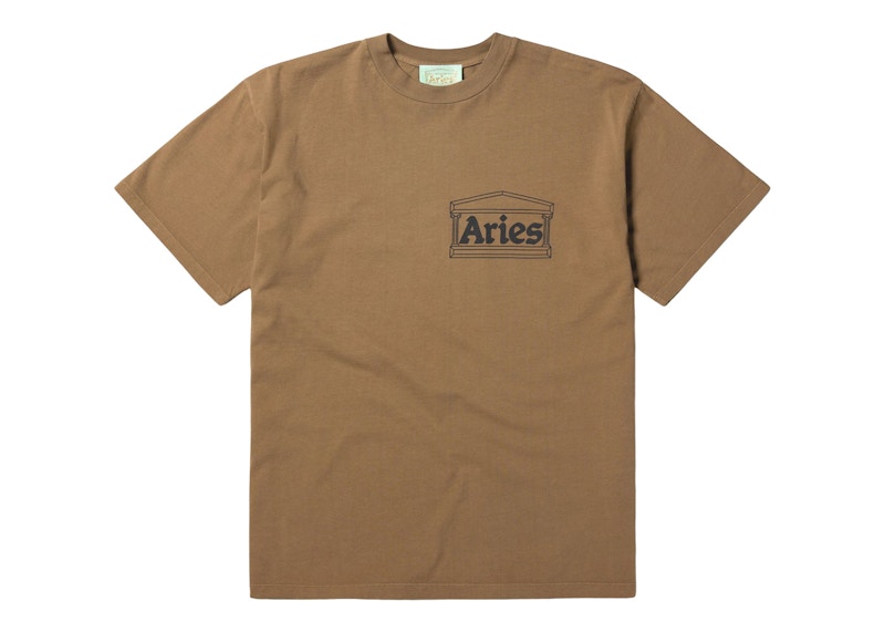 Pre-owned Aries Temple Short Sleeve Tee Shirt In Camel (fw22)