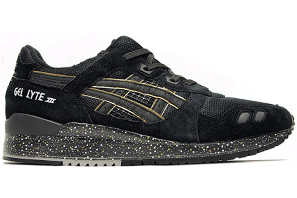 Black and gold asics gel lyte iii sales