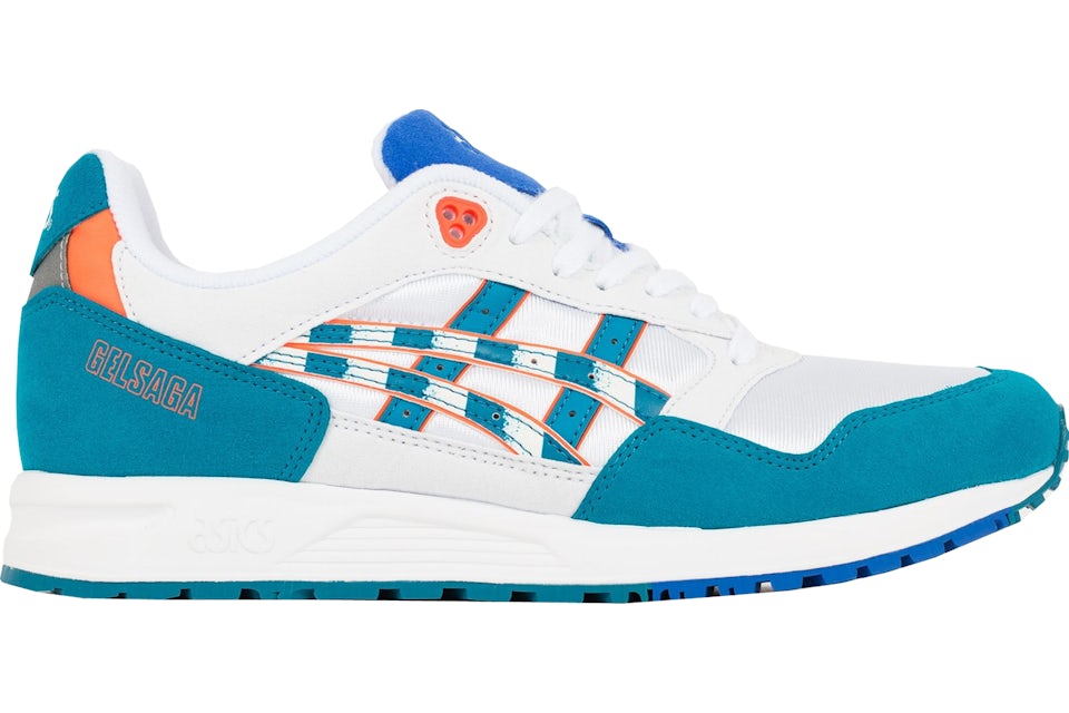 Asics gel saga white discount blue