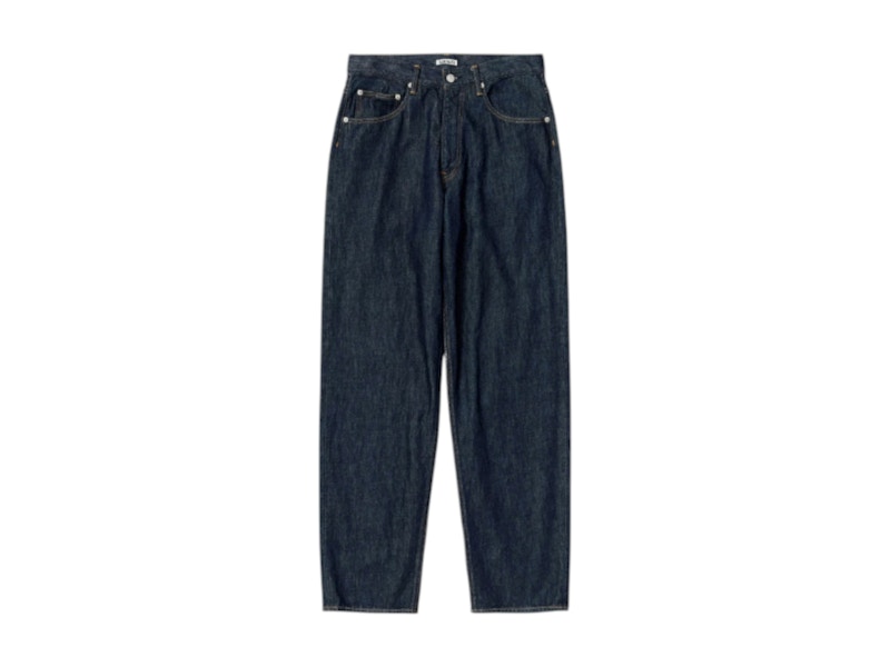 Auralee Hard Twist Denim Wide Pants Indigo Blue Men's - US