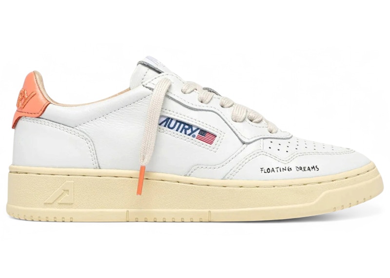 Autry Medalist DL (Women's) Sneakers in White/Peach Pink