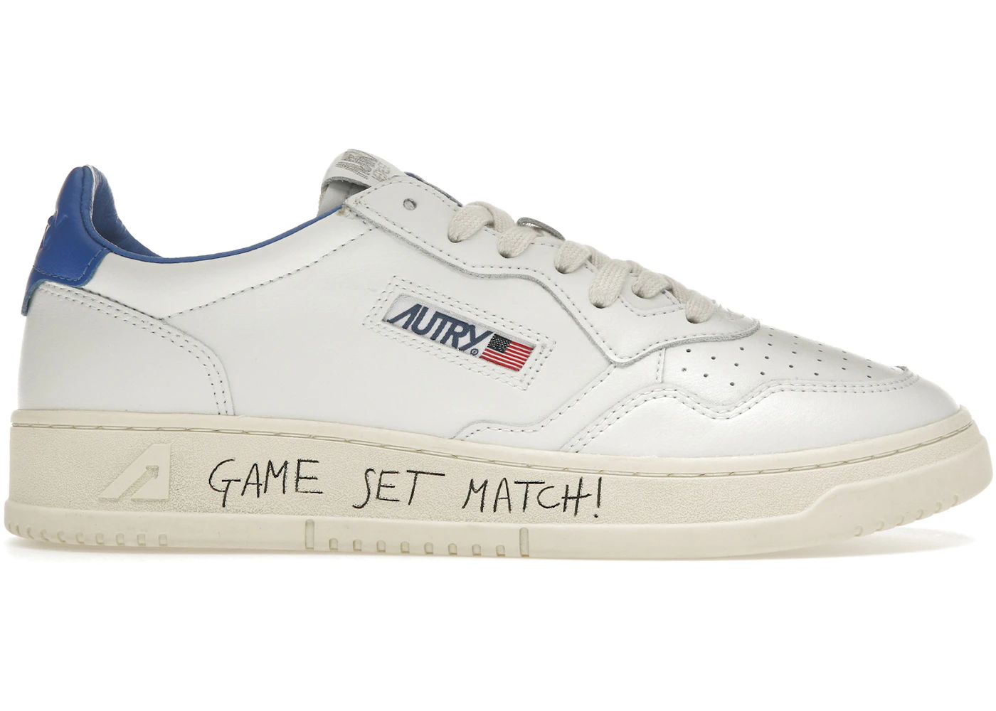 Autry Medalist Leather Low Game Set Match! White Palace Blue Men's ...