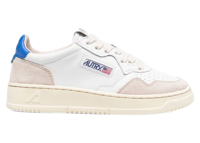 Pre-owned Autry Medalist Leather Low (women's) Sneakers In White/blue/beige In Multi