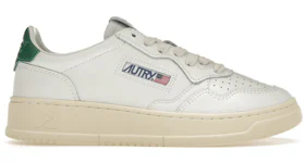 Autry Medalist Leather Low White Green (Women's)