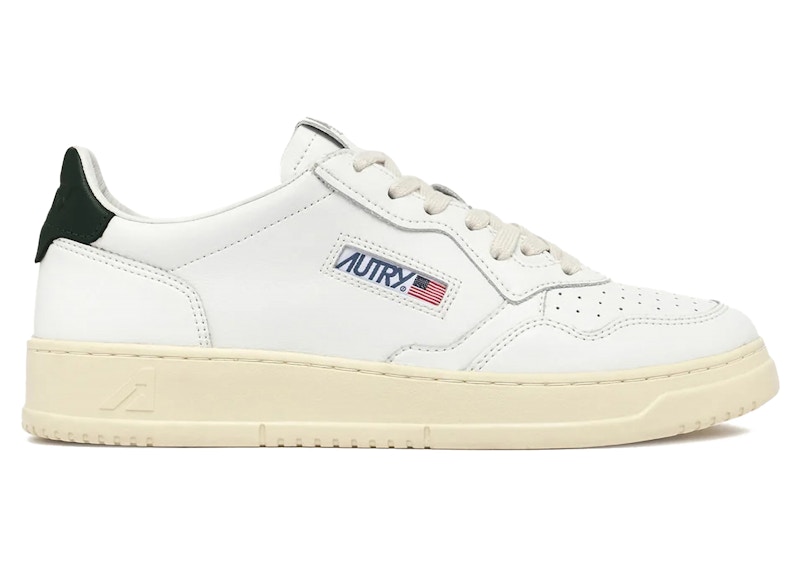 Pre-owned Autry Men's  Medalist Leather Low Sneakers In White/mountain