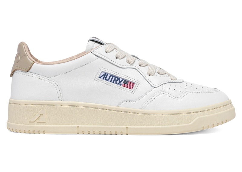 スニーカー AUTRY FW25 MEDALIST LOW - Leather Sneakers (AULW LL87) Autry Medalist Low Sneakers In White And Gray Leather And Suede