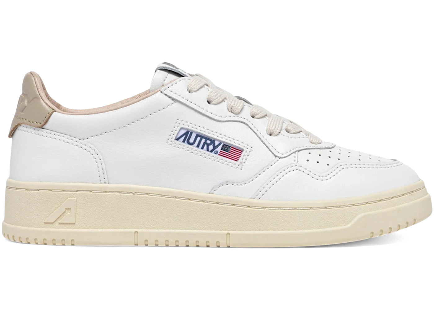 Autry Medalist Leather Low White Tidal Foam (Women's) - AULW-LL87 - US