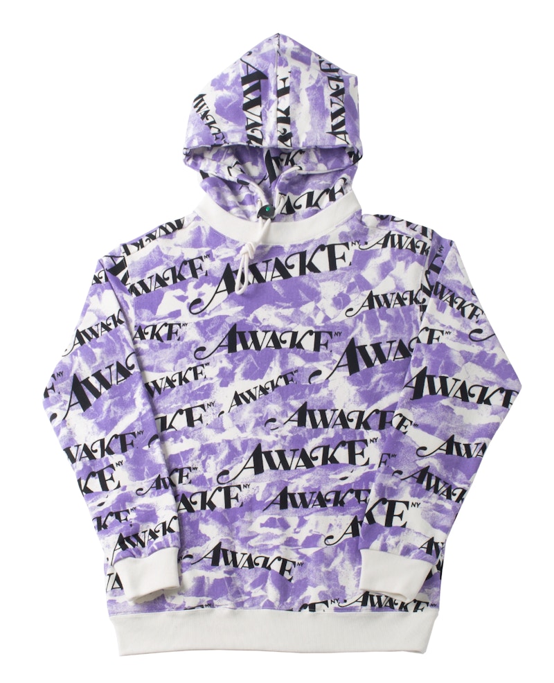 Awake All Over Camo Logo Hoodie Purple