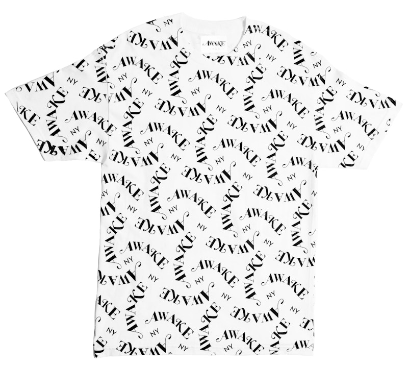 Awake All Over Logo Print Tee White