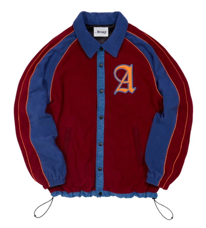 Awake Baseball Fleecejacke Burgunderrot/Blau