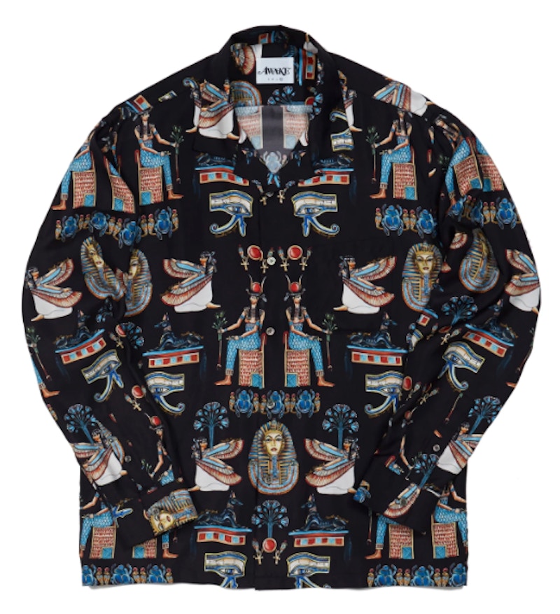 Awake Egyptian Button Down Shirt Black
