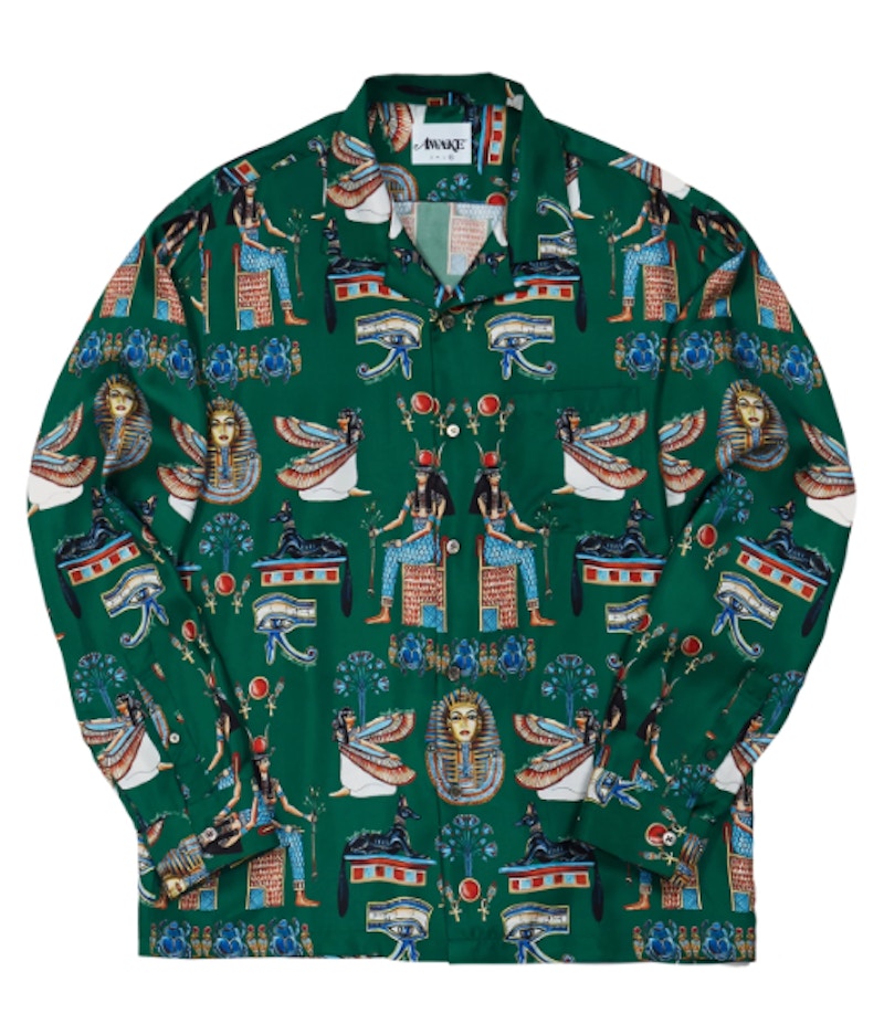 Awake Egyptian Button Down Shirt Green