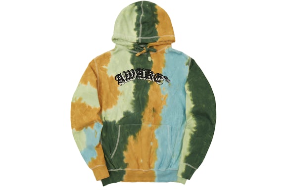 Awake Embroidered Double Varsity Hoodie Multi Tie Dye