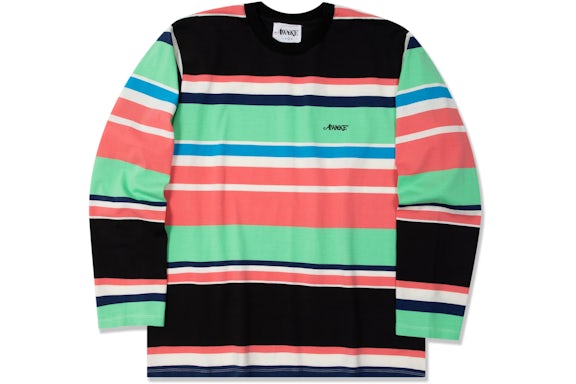 Awake Embroidered Logo Engineered Stripe L/S T-shirt Black