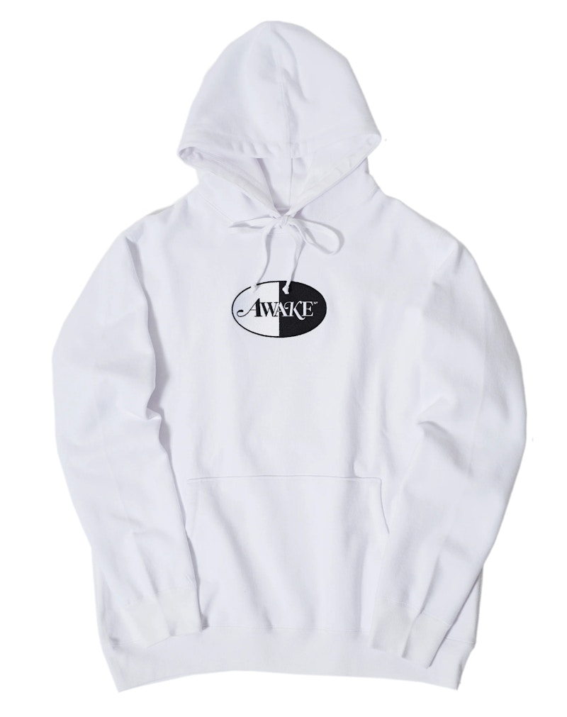 Awake Embroidered Split Logo Patch Hoodie White