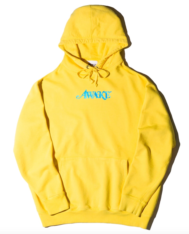 Awake Metallic Foil Logo Hoodie Yellow