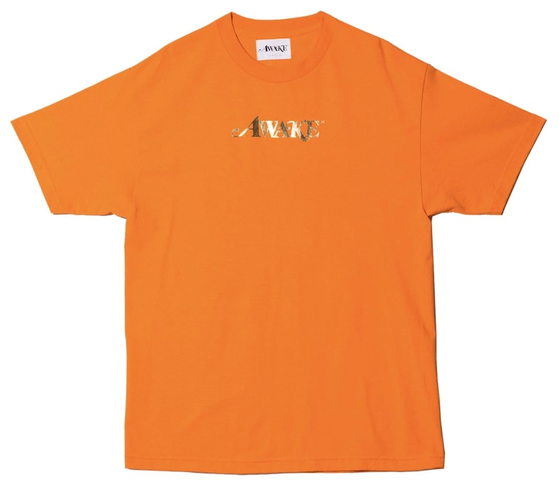 Awake Metallic Foil Logo Tee Orange