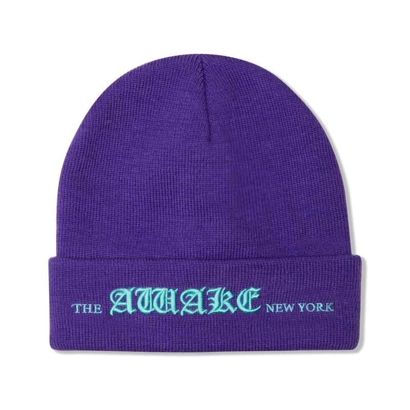 Awake Old English Logo Beanie Violet