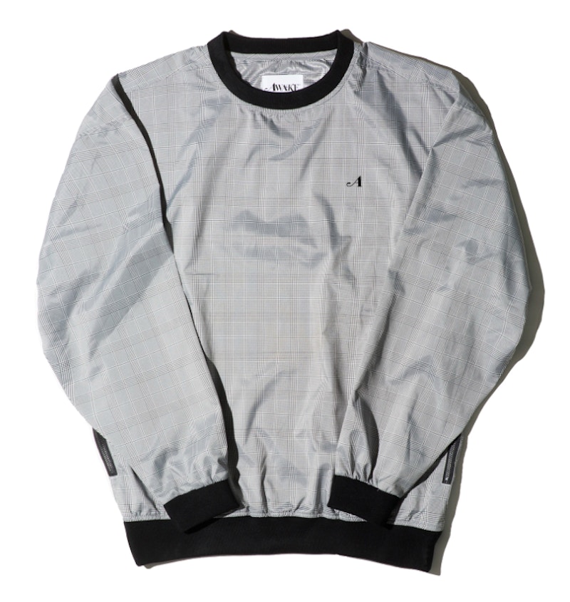 Awake Plaid Windbreaker Pullover Jacket Black