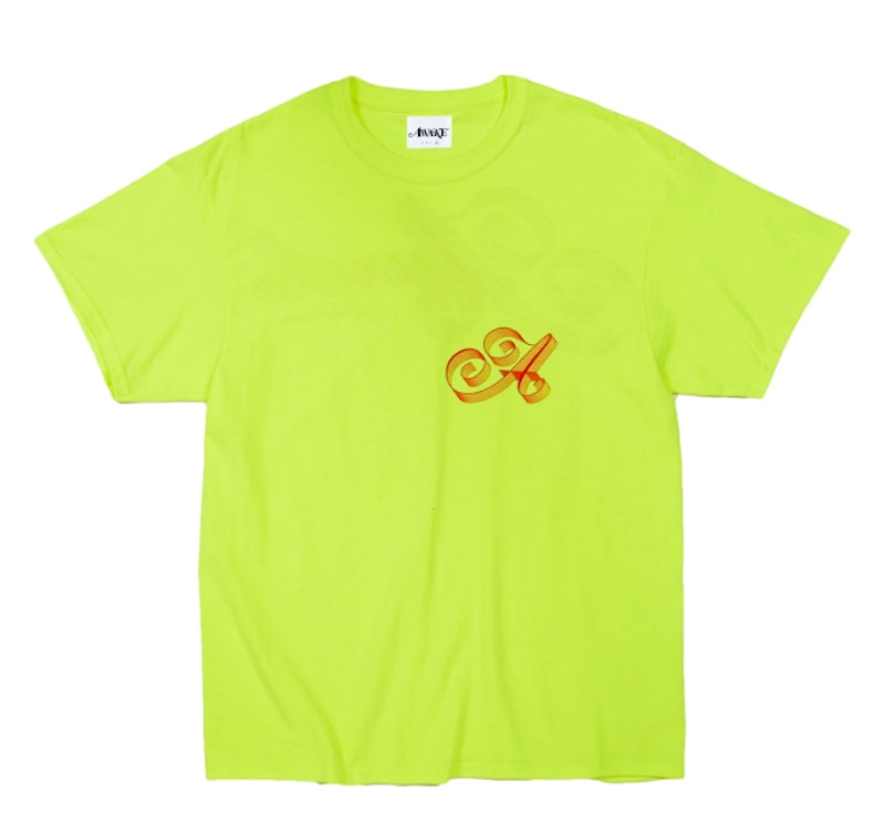 Awake Ribbon Script Logo Tee Neon Yellow
