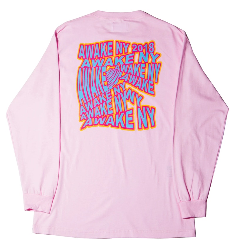 Awake Wave Logo L/S Tee Pink