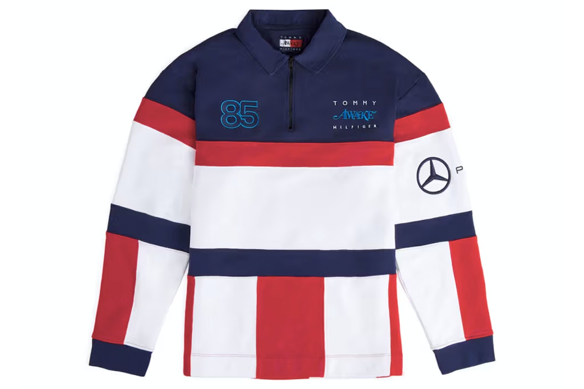 Pre-owned Awake X Tommy X Mercedes-amg F1 Rugby Shirt Navy/red
