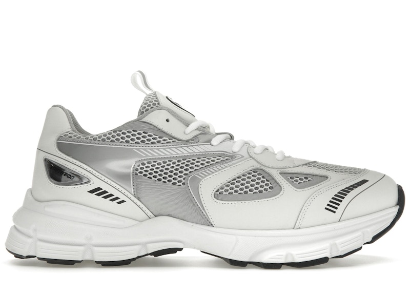 Pre-owned Axel Arigato Men's Marathon Runner Sneakers In White/silver