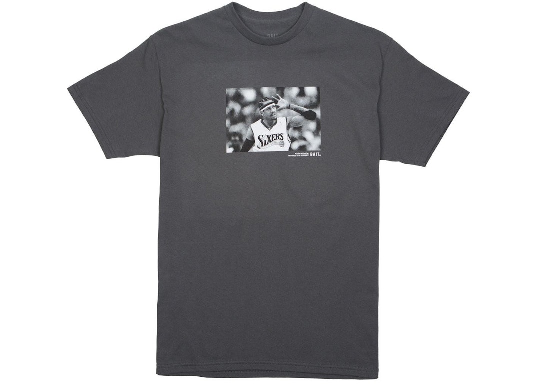 Pre-owned Bait X Allen Iverson Hall Of Fame Tee Gray