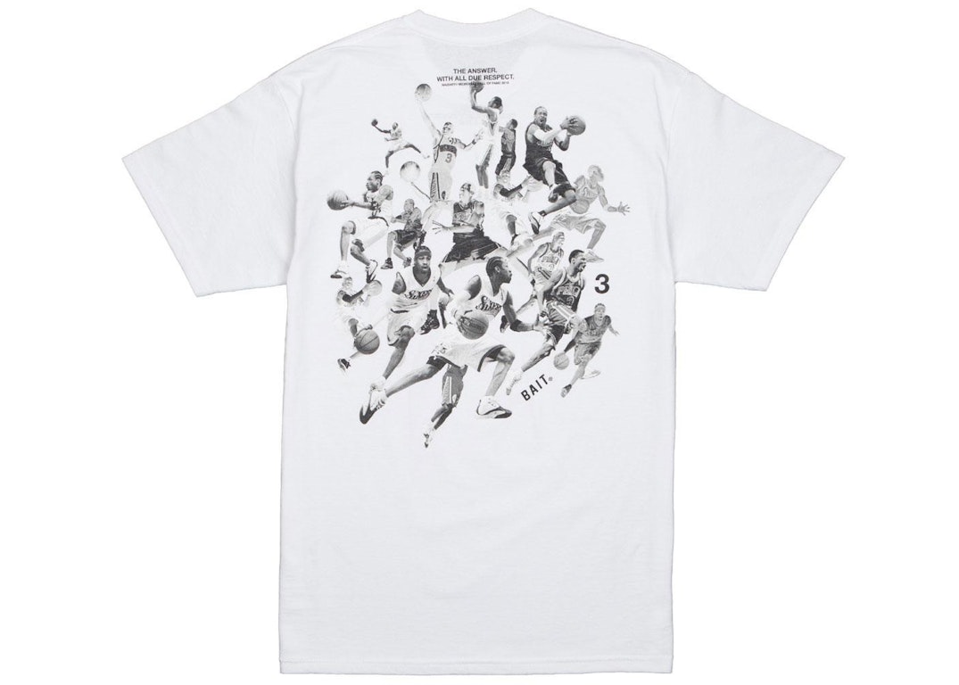 Pre-owned Bait X Allen Iverson Hall Of Fame Tee White
