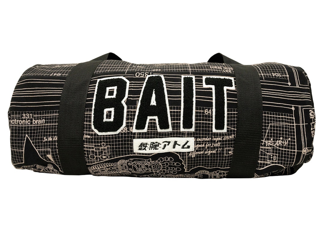 Pre-owned Bait X Astro Boy Schematics Duffle Bag Black