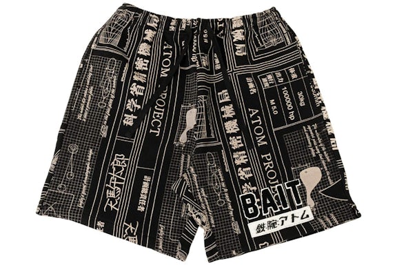 BAIT x Astro Boy Schematics Pantalones Cortos de Sudadera Negro