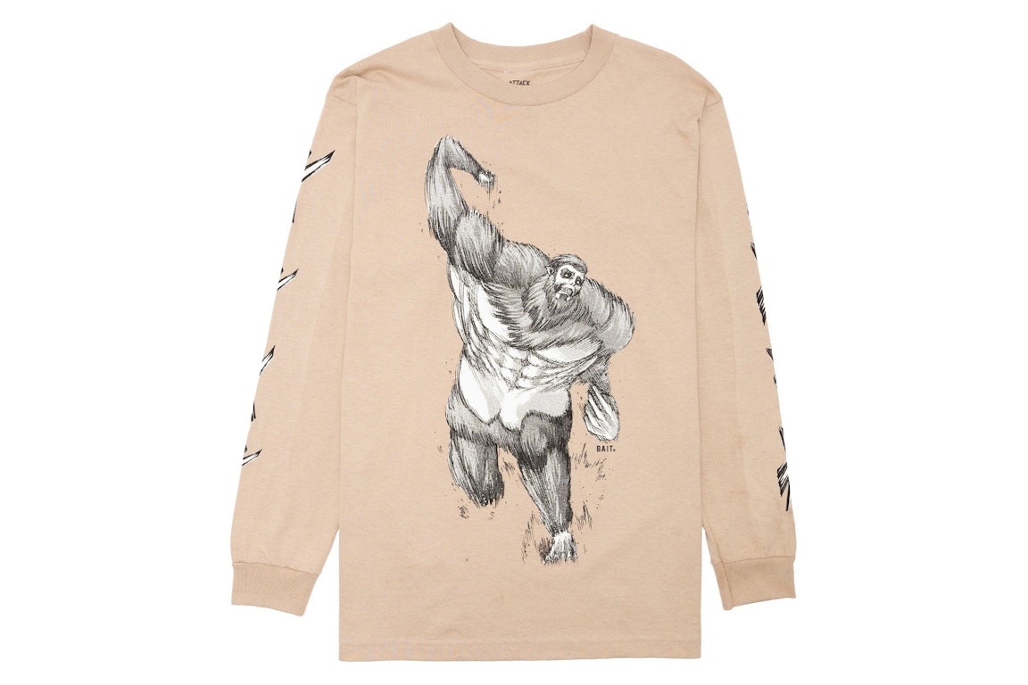 Pre-owned Bait X Attack On Titan Beast L/s Tee Sand