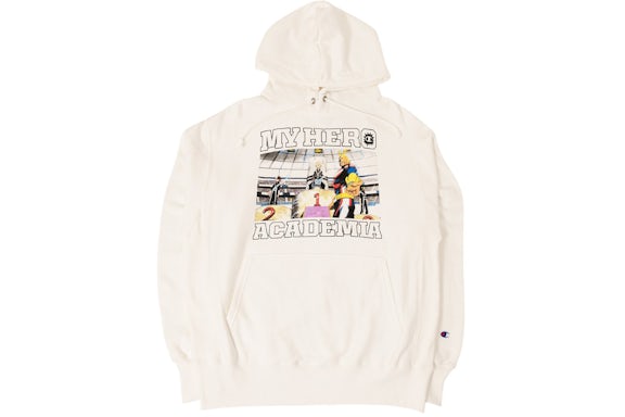 BAIT x Champion x My Hero Acadamia Men Award Scene Reverse Weave Hoodie White