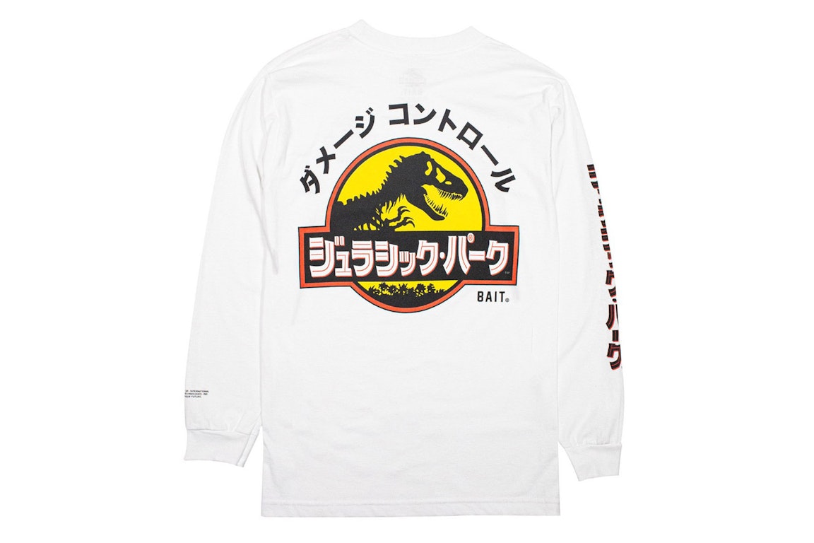 Pre-owned Bait X Jurassic Park Damage Control L/s Tee White