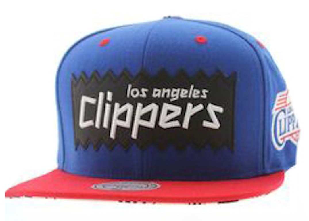 Pre-owned Bait X Mitchell And Ness Los Angeles Clippers Sta3 Wool Snapback Cap Royal/red