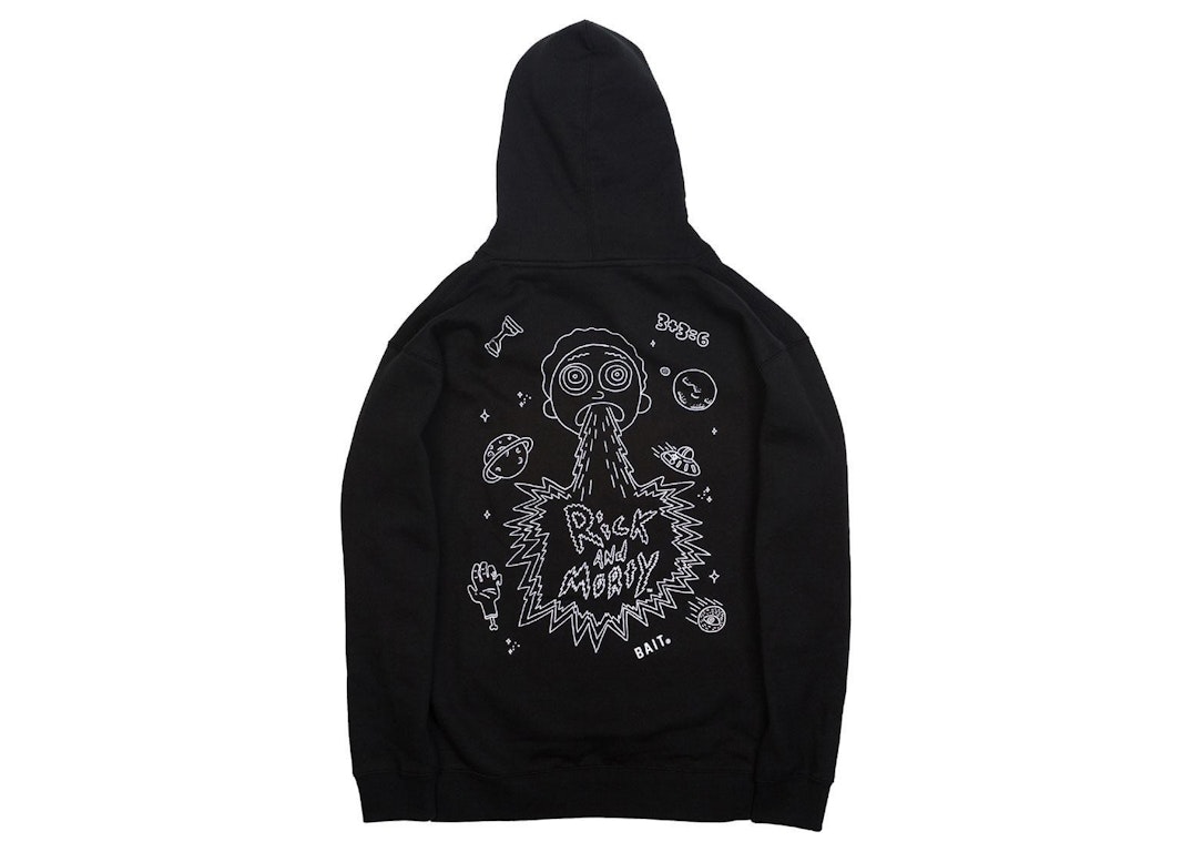 Pre-owned Bait X Rick And Morty Barf Hoodie Black