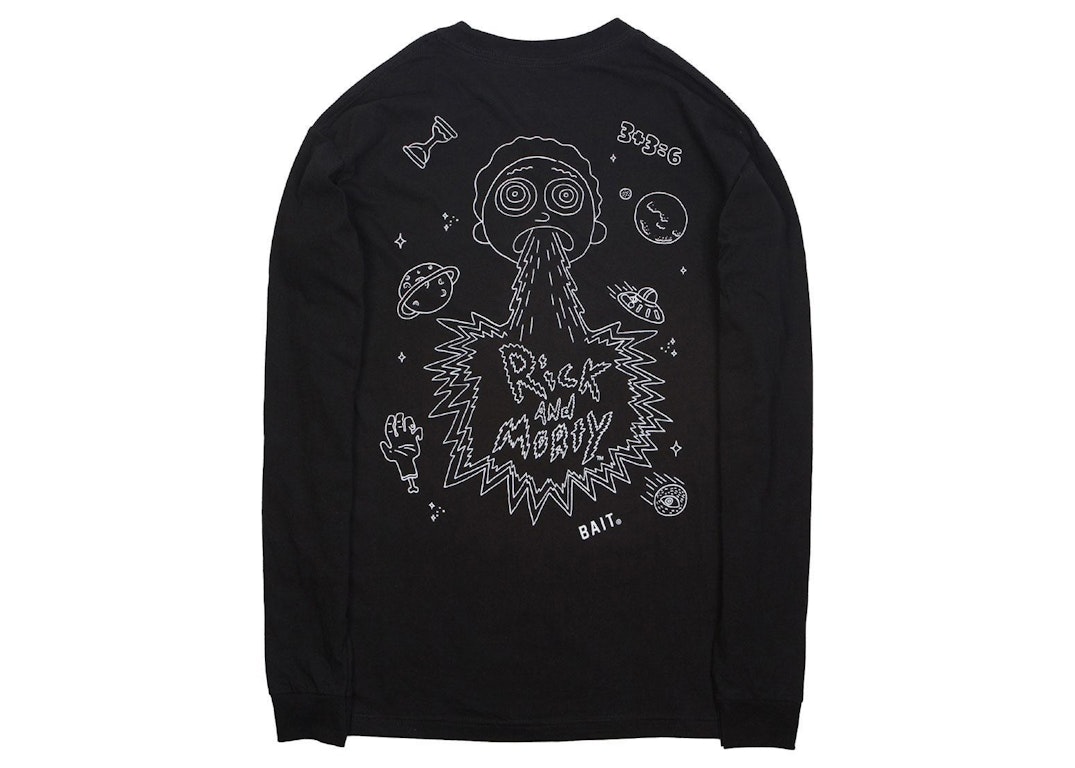 Pre-owned Bait X Rick And Morty Barf Long Sleeve Tee Black