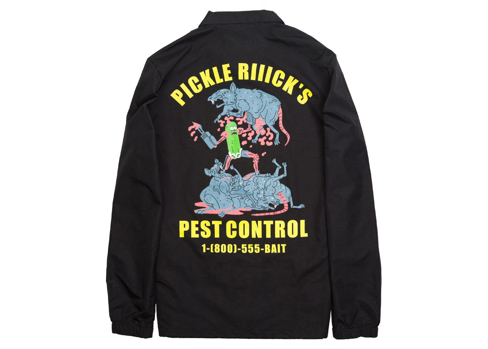 BAIT x Rick And Morty Pickle Rick Coaches Jacket Black