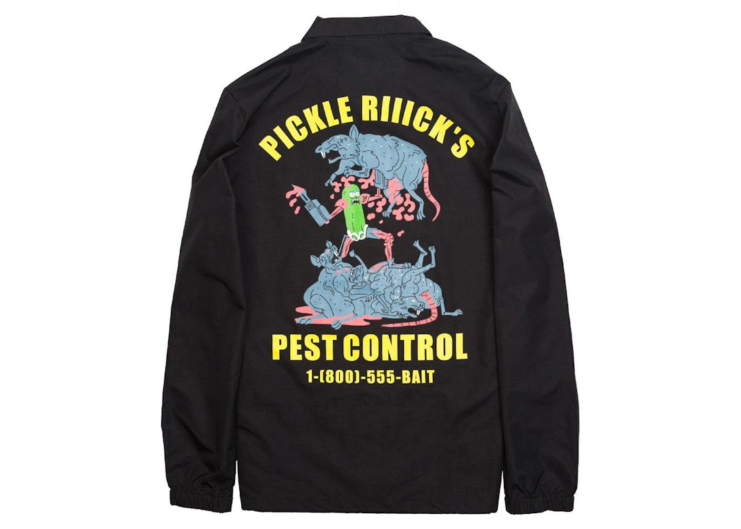 Pre-owned Bait X Rick And Morty Pickle Rick Coaches Jacket Black