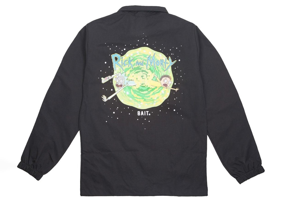 Pre-owned Bait X Rick And Morty Portal Coaches Jacket Black