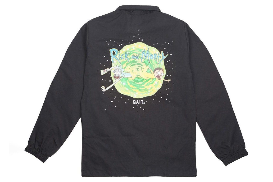 Pre-owned Bait X Rick And Morty Portal Coaches Jacket Black