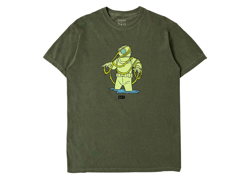 Pre-owned Bait Men's X Scooby Doo Swamp Monster Glow In The Dark Tee Shirt In Green