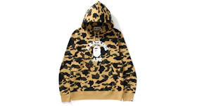 BAPE 1ST Camo College Pullover Hoodie Yellow/White