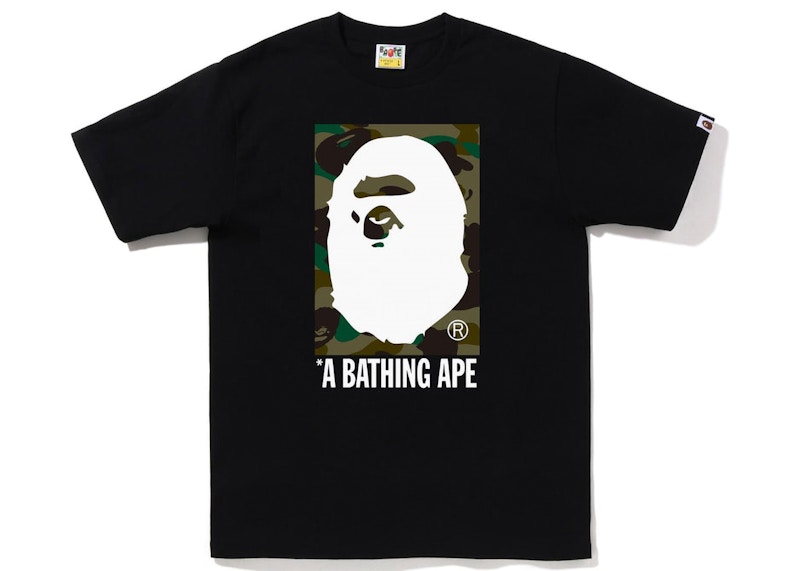 Black and hot sale green bape shirt